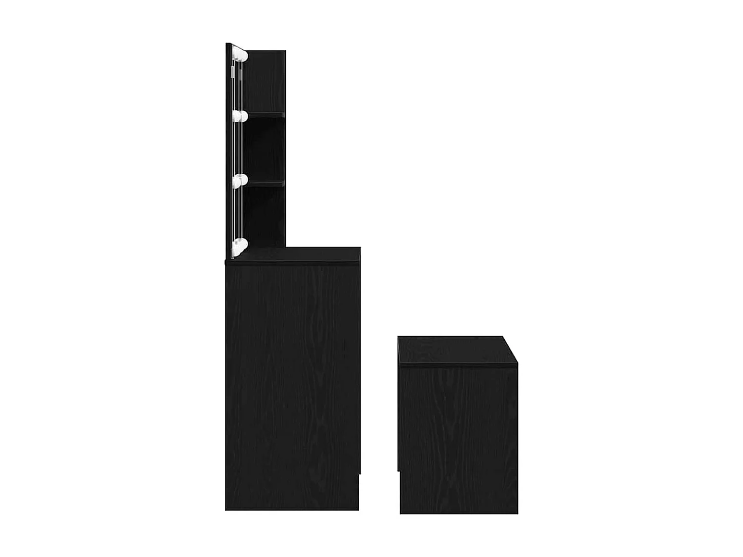 Schminktisch-Set mit Schublade, Eiche schwarz, 60 x 40 x 140 cm