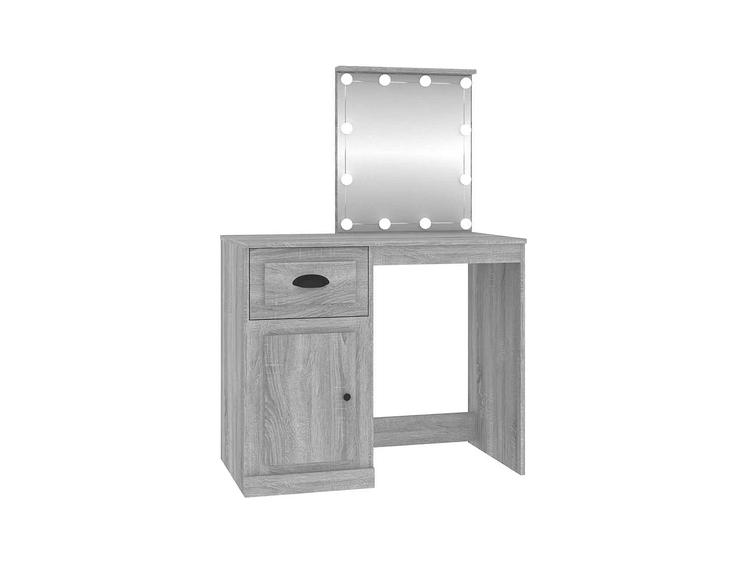 Kaptafel met LED Sonoma grijs 90x50x132,5 cm bewerkt hout