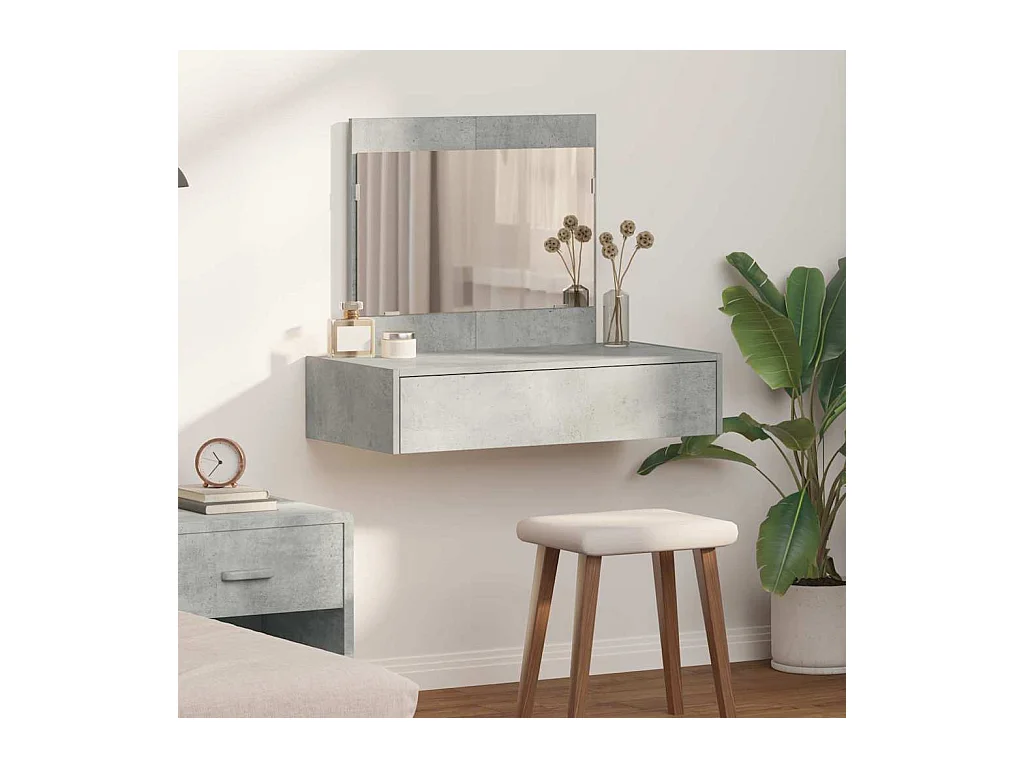 Toletta grigia 83 x 40 x 70 cm in legno ingegnerizzato