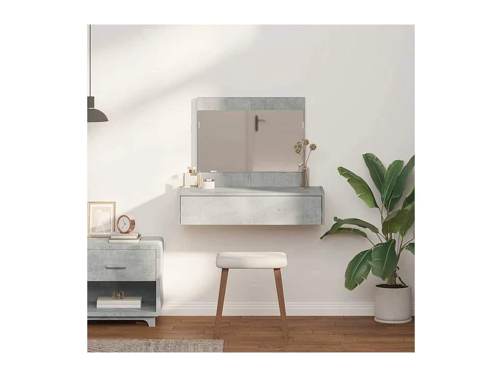 Toletta grigia 83 x 40 x 70 cm in legno ingegnerizzato