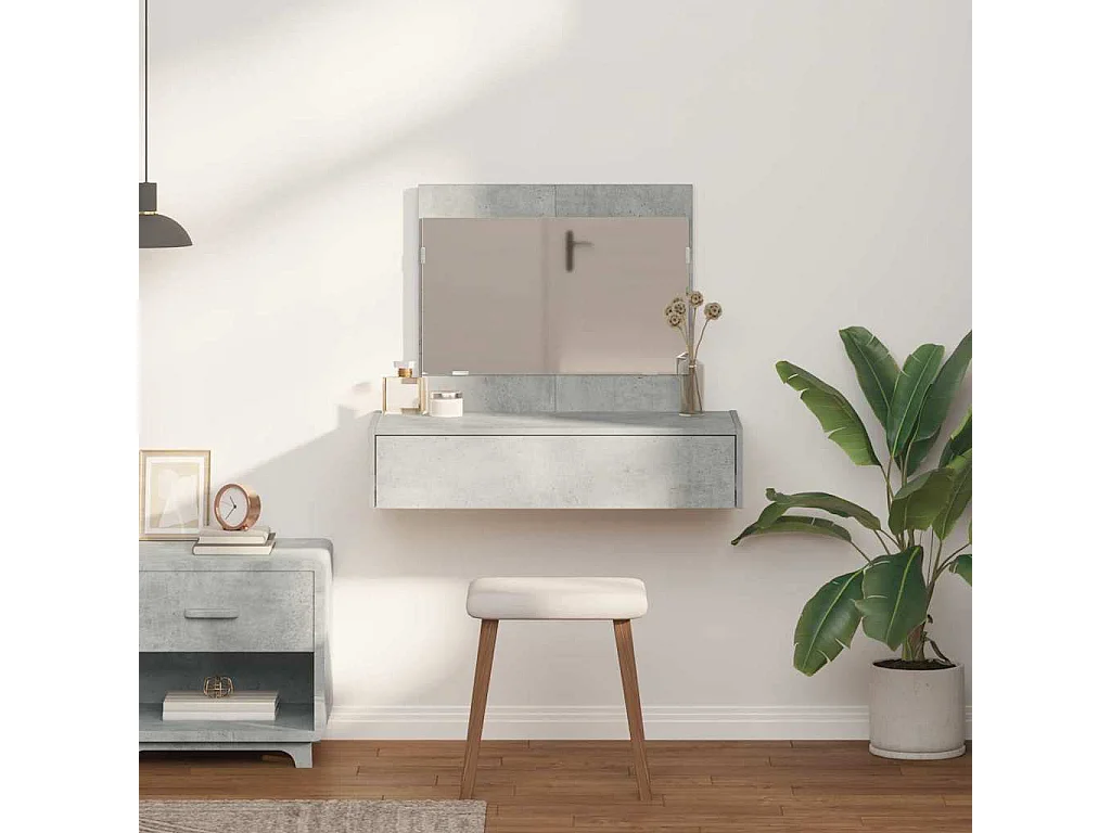 Table de Toilette Gris 83 x 40 x 70 cm Bois d'ingénierie