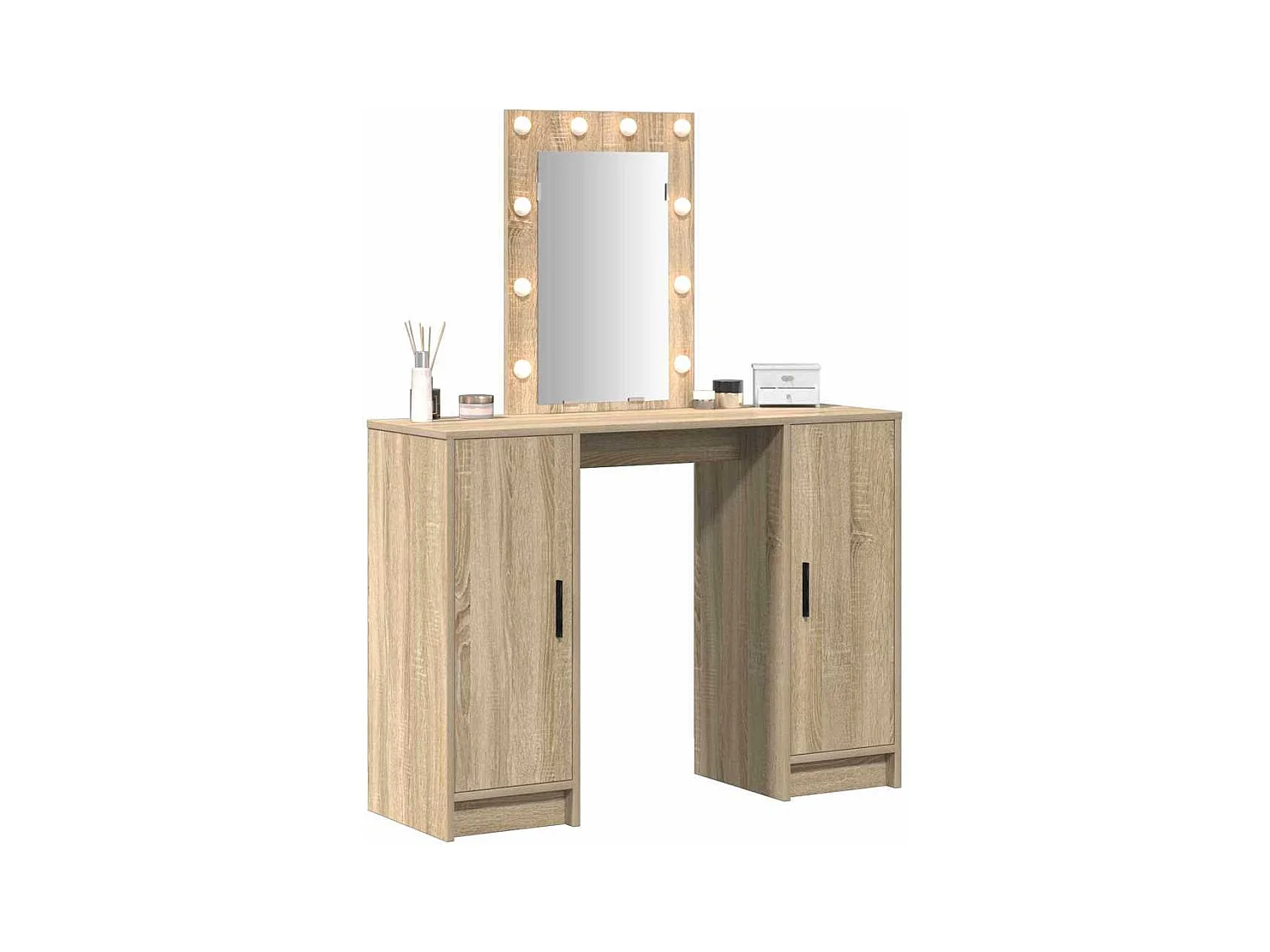 Bruine kaptafel 102 x 33 x 135 cm bewerkt hout