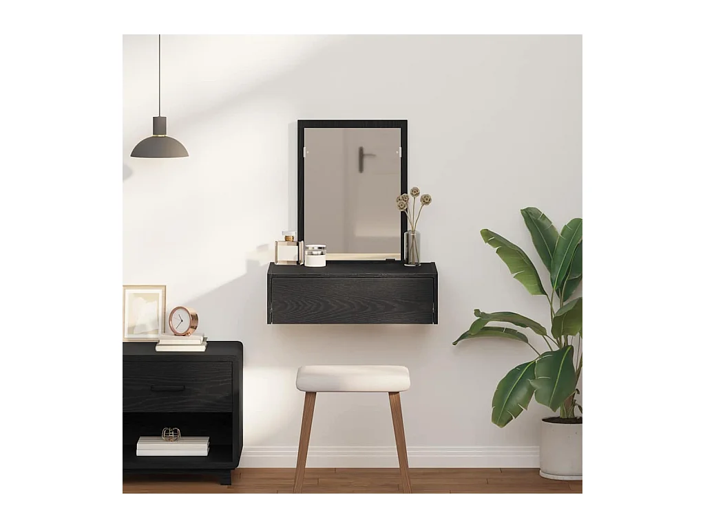 Table de Toilette Noir 60 x 40 x 70 cm Bois d'ingénierie