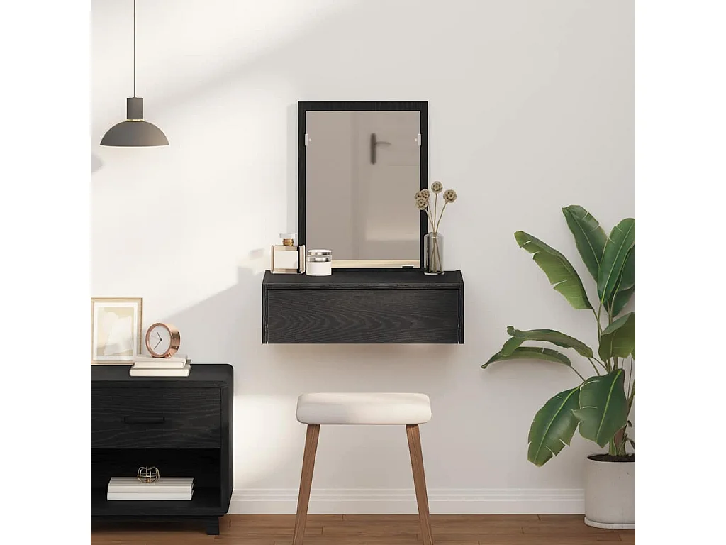 Table de Toilette Noir 60 x 40 x 70 cm Bois d'ingénierie