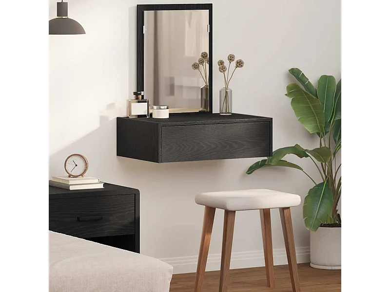 Zwarte kaptafel 60 x 40 x 70 cm bewerkt hout