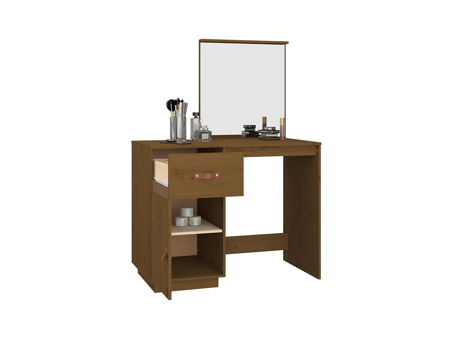 Tocador Marrón Miel 95x50x134 cm Madera Maciza de Pino