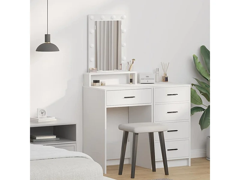 Witte kaptafel 50 x 41 x 140 cm van bewerkt hout