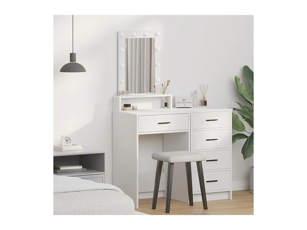 Table de Toilette Blanc 50 x 41 x 140 cm Bois d'ingénierie