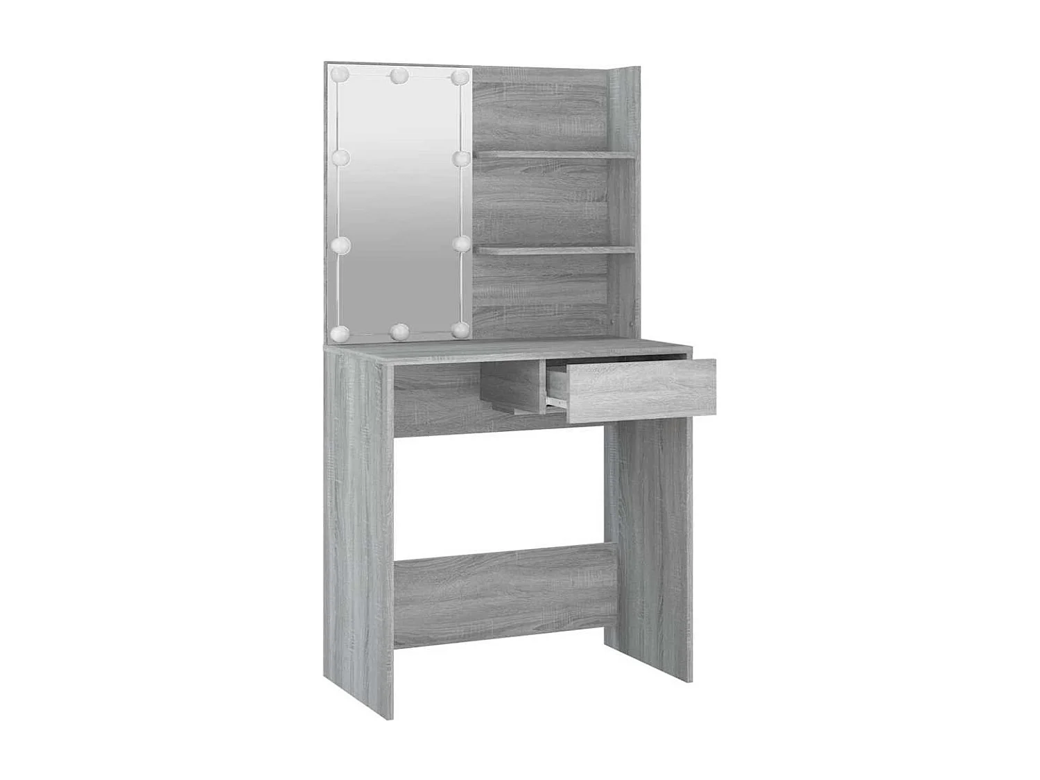 Tocador LED Sonoma gris 74,5x40x141 cm