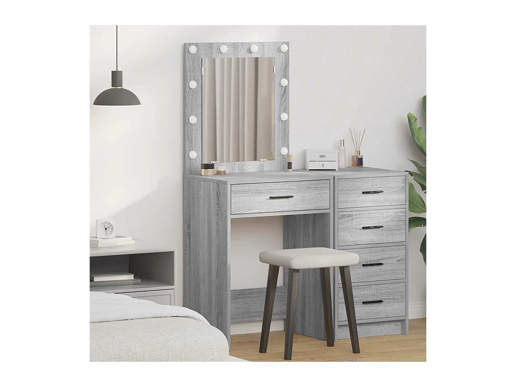 Coiffeuse Gris Sonoma 50 x 41 x 135 cm Bois d'ingénierie