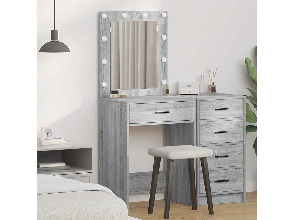 Coiffeuse Gris Sonoma 50 x 41 x 135 cm Bois d'ingénierie