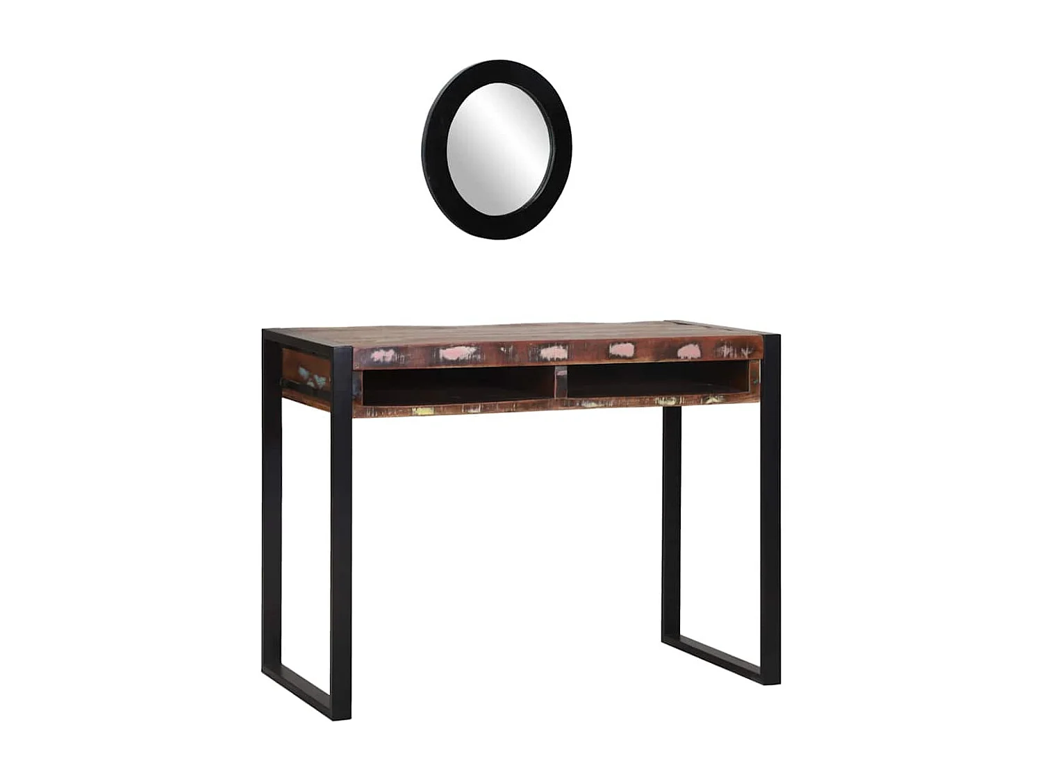 Coiffeuse avec étagère Multicolore Bois massif de récupération