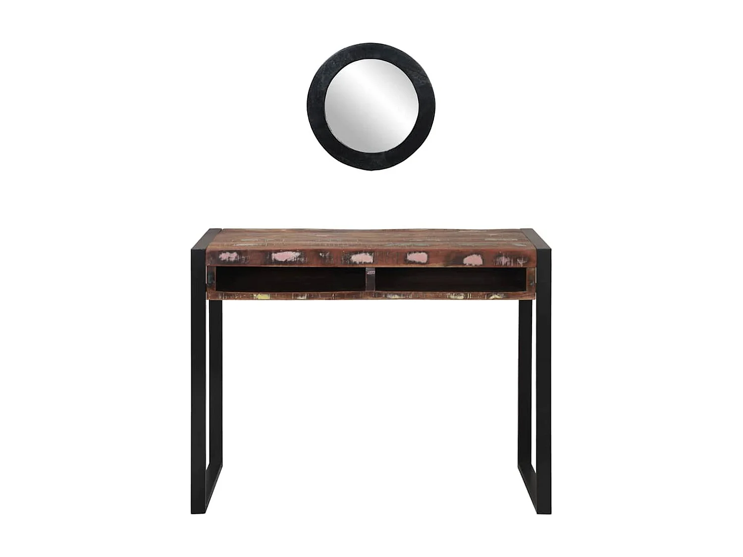 Coiffeuse avec étagère Multicolore Bois massif de récupération