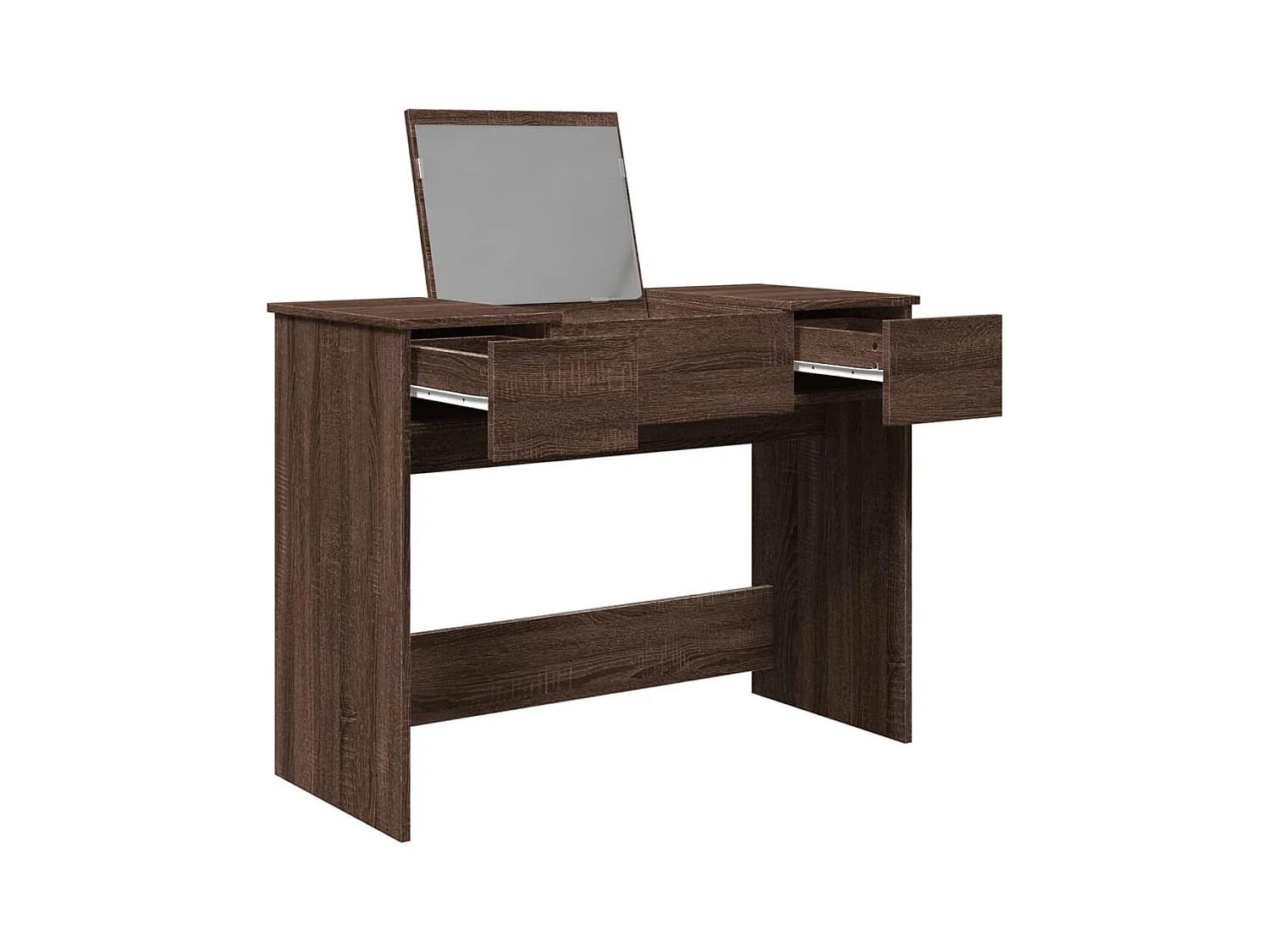 Coiffeuse avec miroir chêne marron 100x45x76 cm