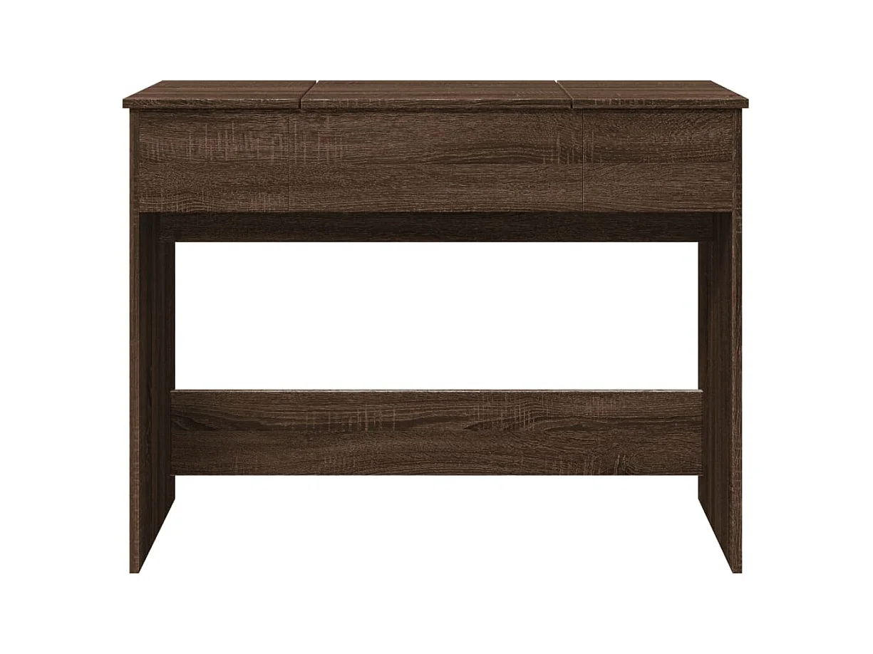 Coiffeuse avec miroir chêne marron 100x45x76 cm