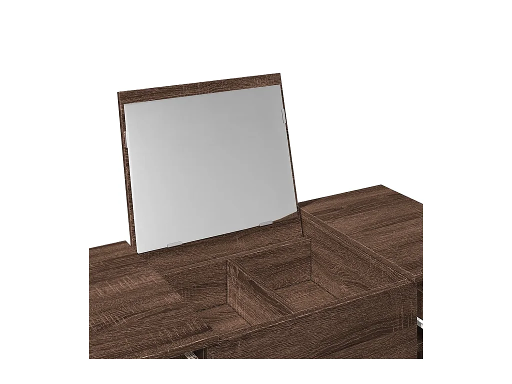 Coiffeuse avec miroir chêne marron 100x45x76 cm