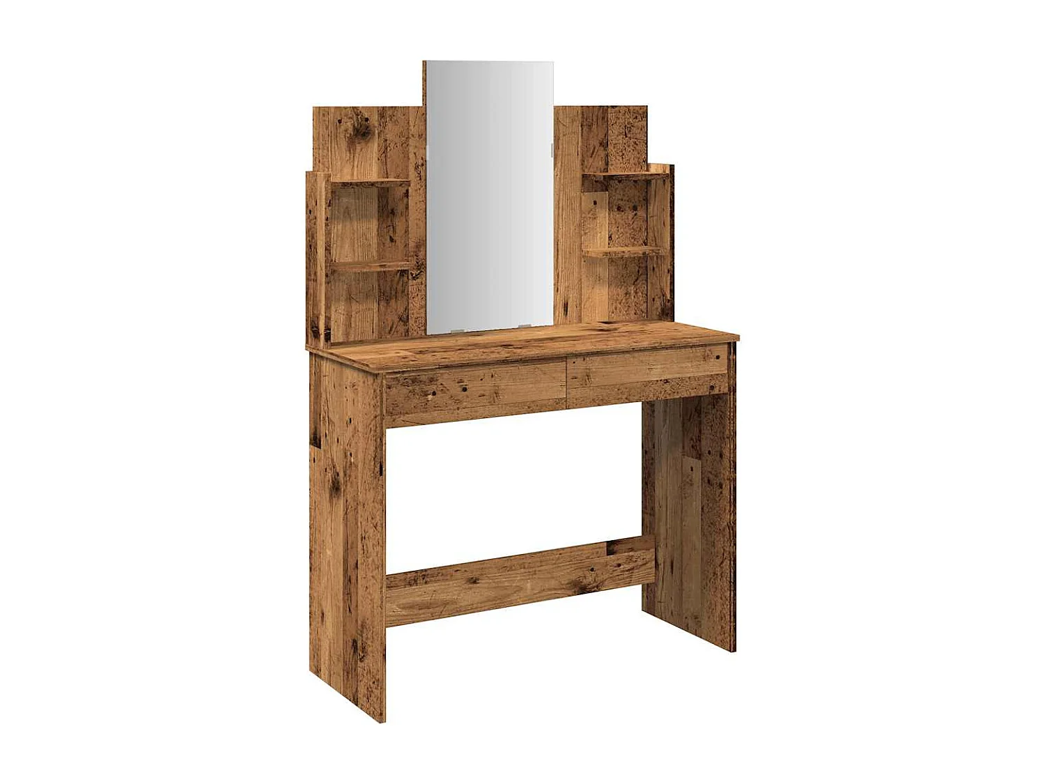 Coiffeuse avec miroir vieux bois 96x39x142 cm