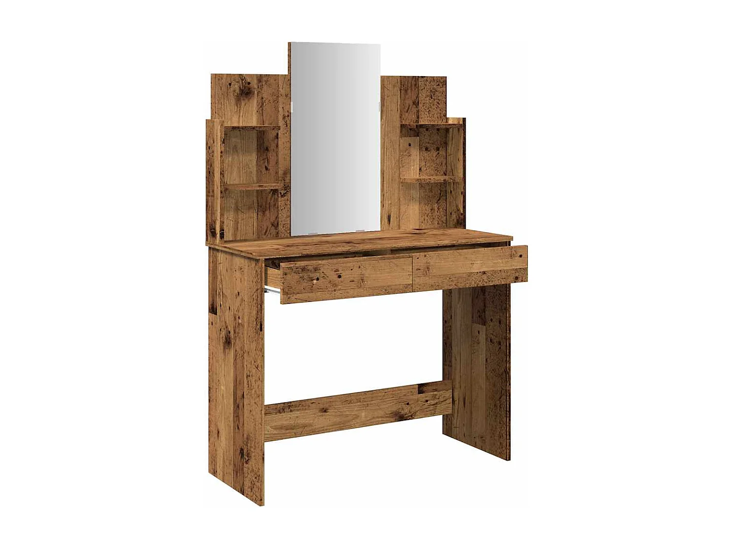 Coiffeuse avec miroir vieux bois 96x39x142 cm
