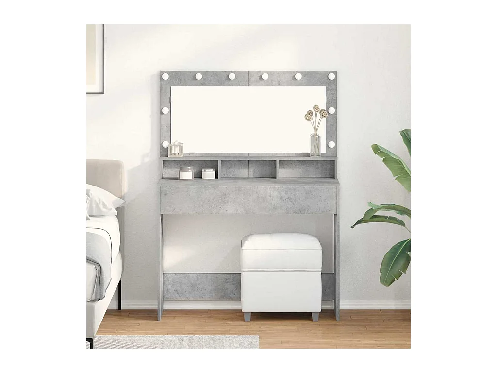 Coiffeuse Gris béton 100 x 41 x 135 cm Bois d'ingénierie