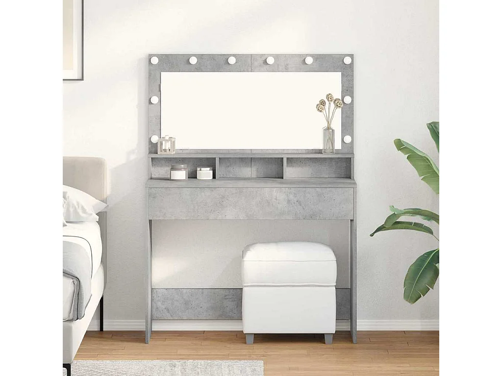 Coiffeuse Gris béton 100 x 41 x 135 cm Bois d'ingénierie