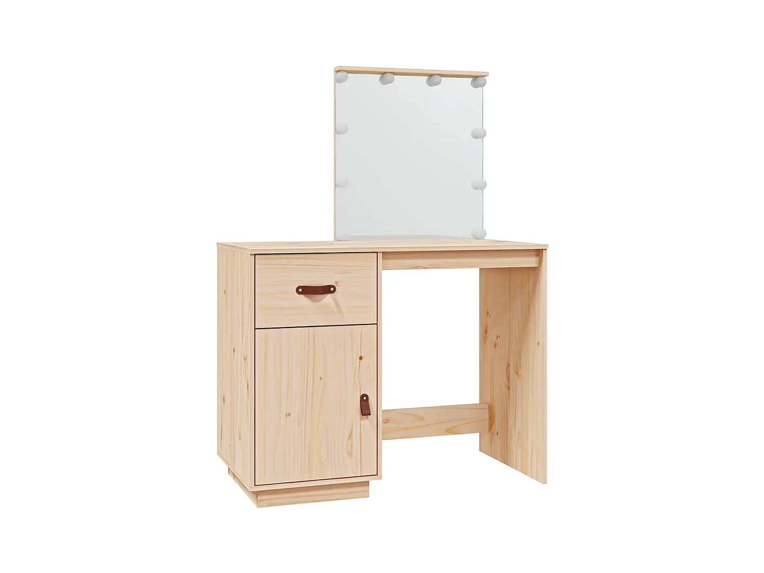 Coiffeuse avec LED 95x50x133,5 cm Bois de pin massif