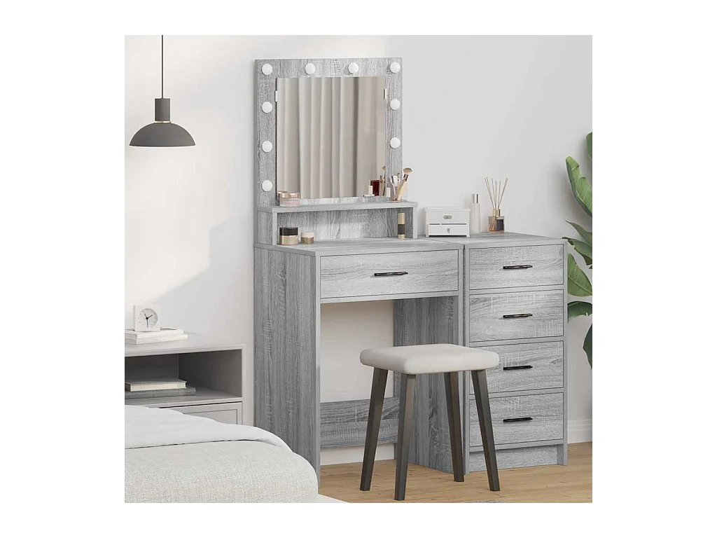 Coiffeuse Sonoma gris 50 x 41 x 135 cm Bois d'ingénierie