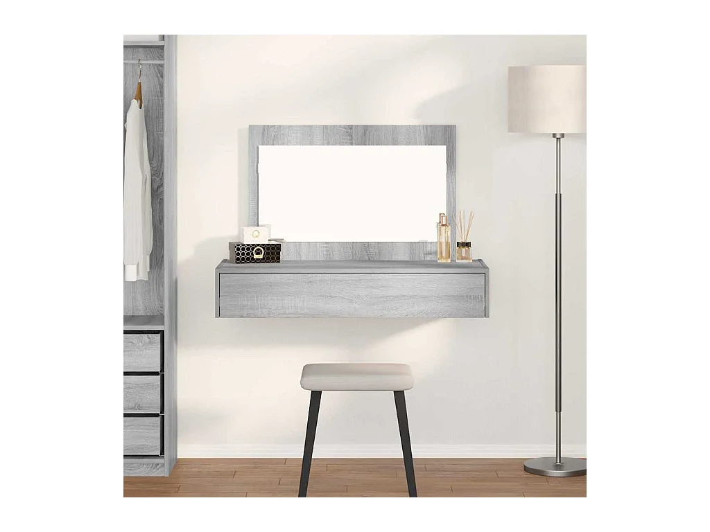 Table de Toilette Gris 100 x 40 x 70 cm Bois d'ingénierie