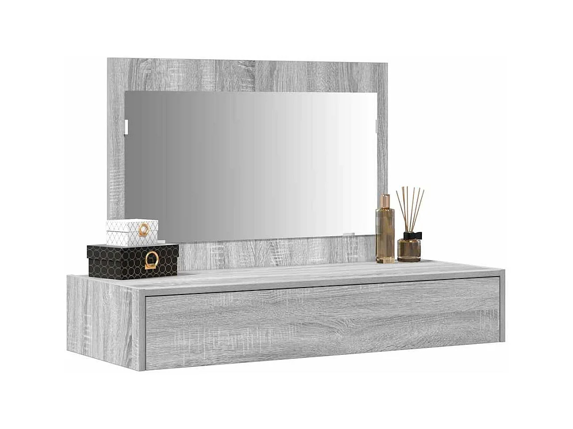 Table de Toilette Gris 100 x 40 x 70 cm Bois d'ingénierie