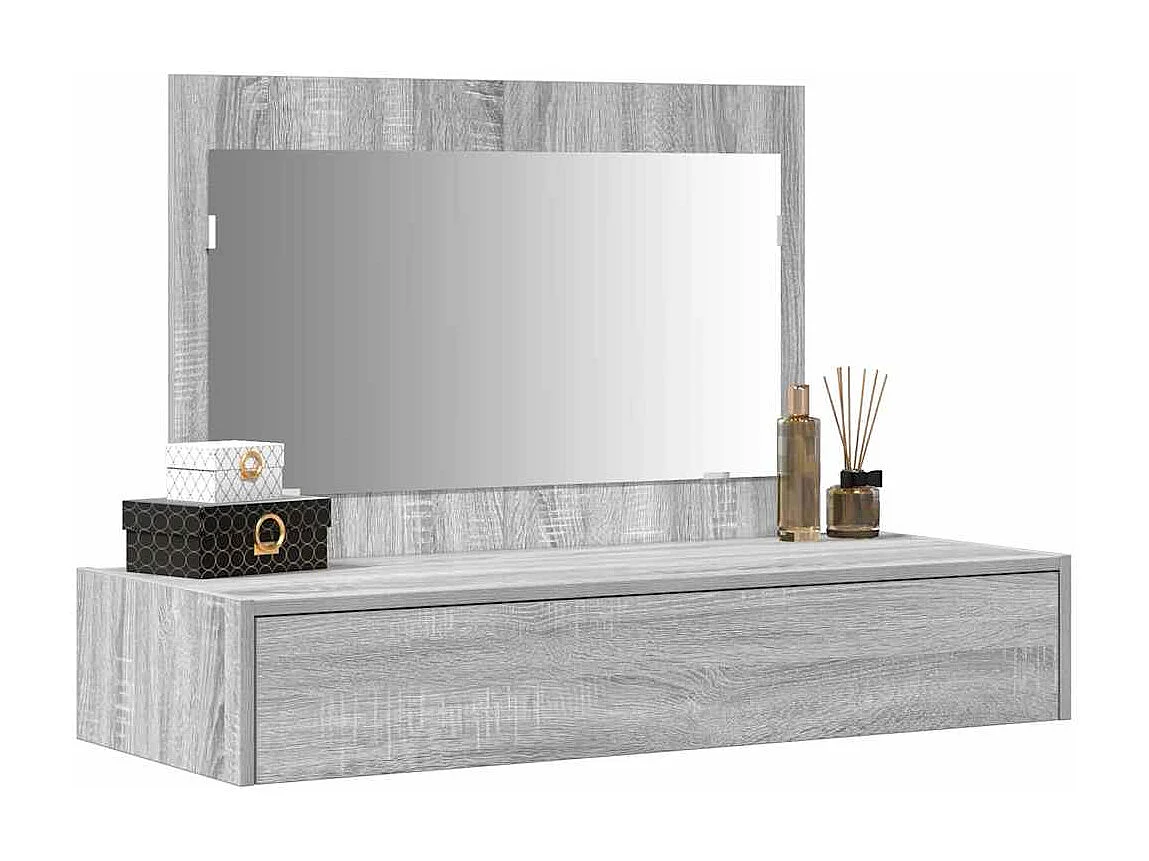 Table de Toilette Gris 100 x 40 x 70 cm Bois d'ingénierie