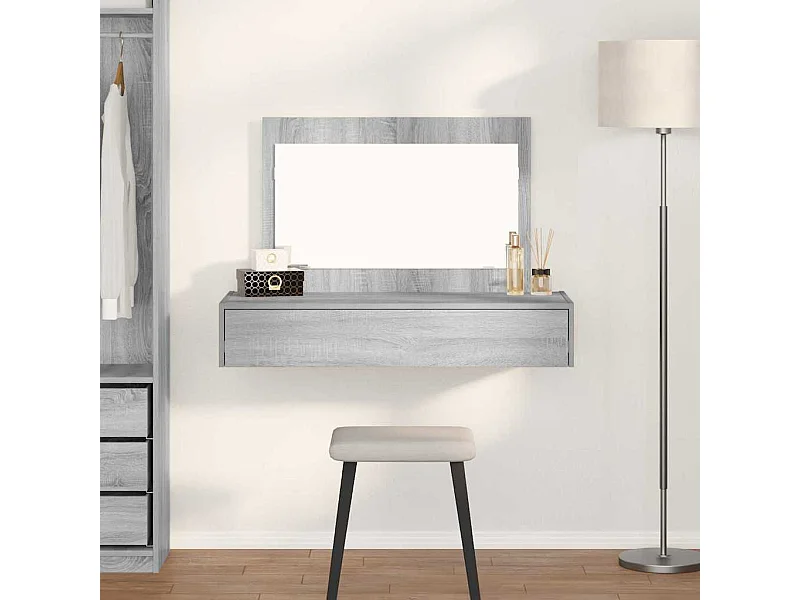 Table de Toilette Gris 100 x 40 x 70 cm Bois d'ingénierie