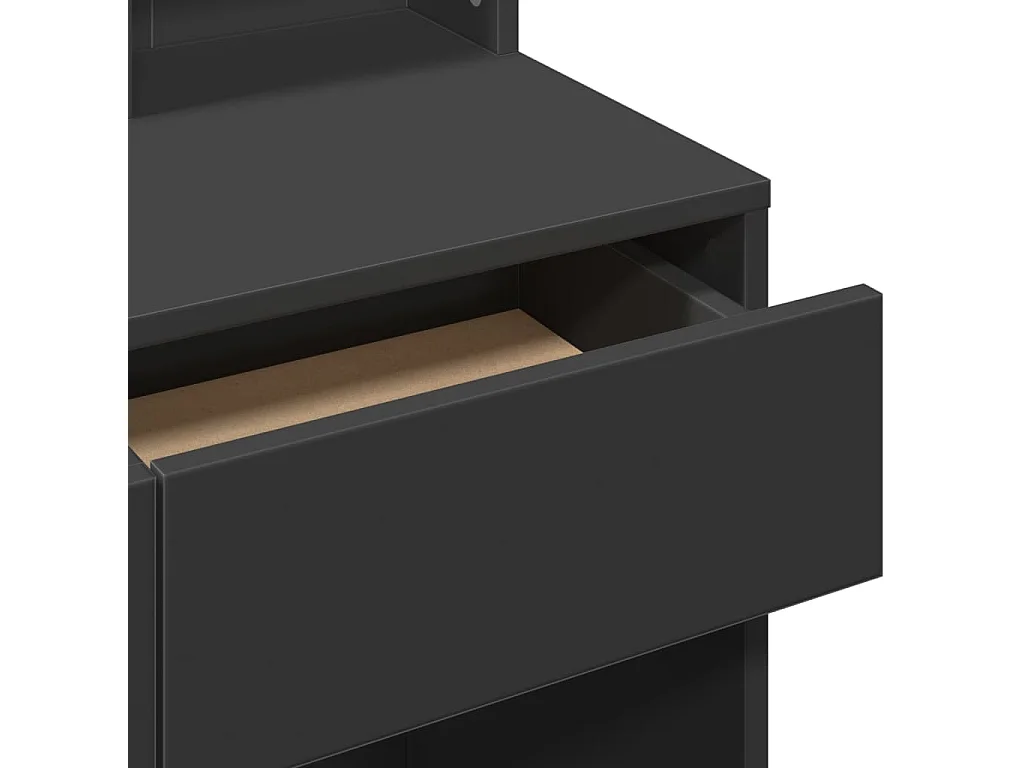 Toletta con specchio nero 80x41x144,5 cm