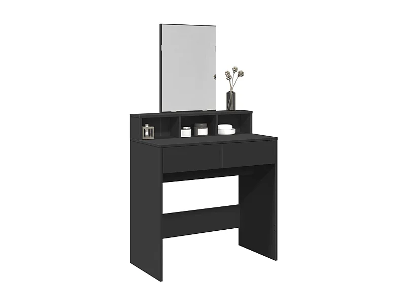 Toletta con specchio nero 80x41x144,5 cm