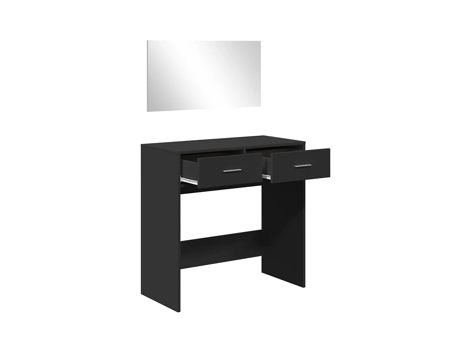 Tocador con espejo negro 80x39x80 cm