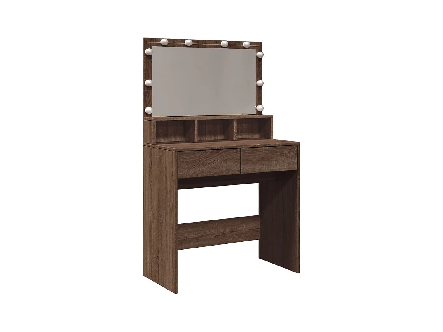 Kaptafel met LED bruin eiken 80x41x134,5 cm