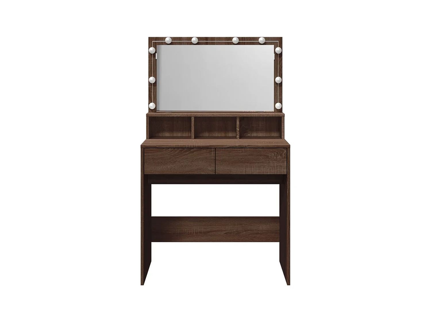 Kaptafel met LED bruin eiken 80x41x134,5 cm