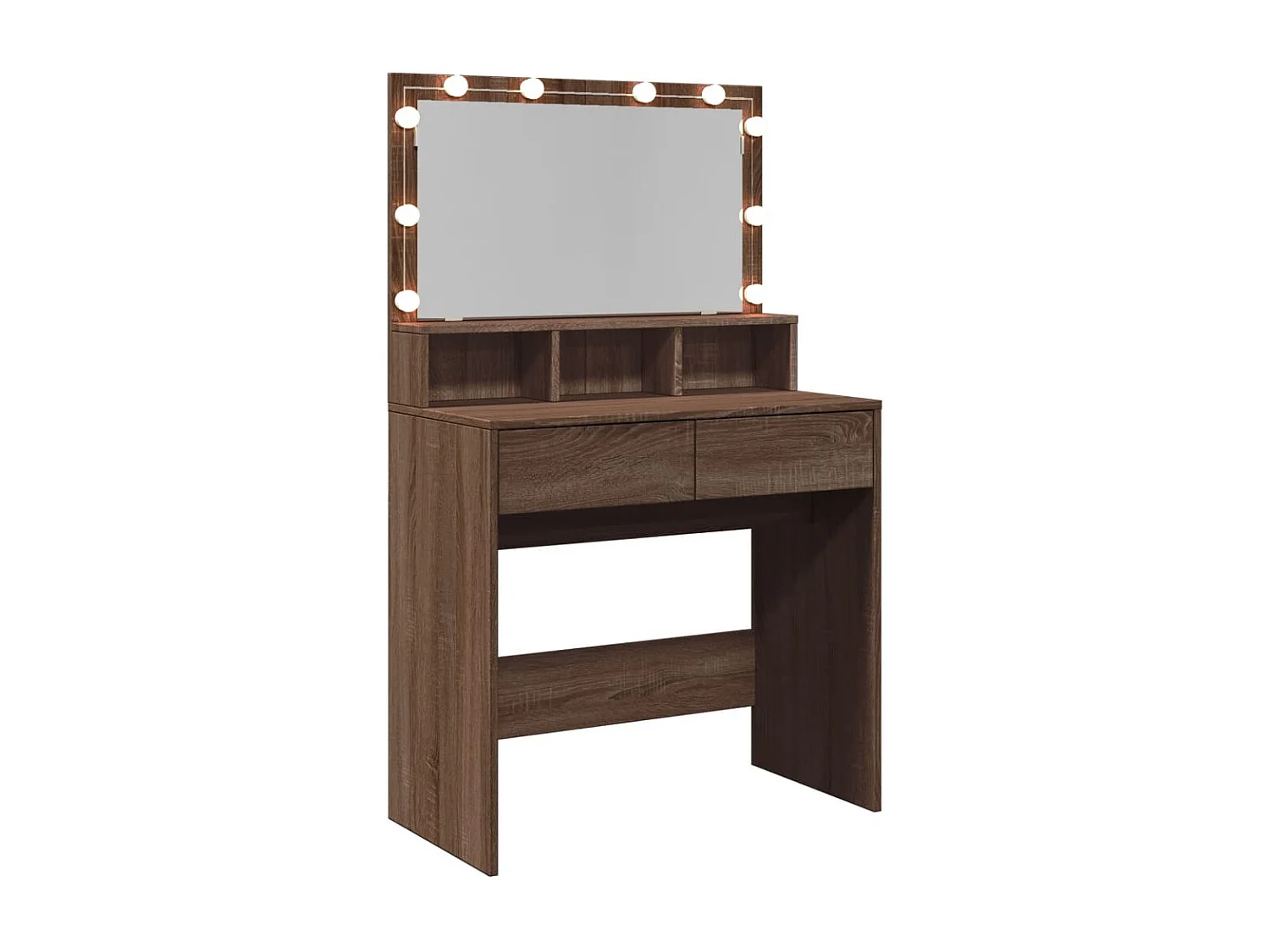 Kaptafel met LED bruin eiken 80x41x134,5 cm