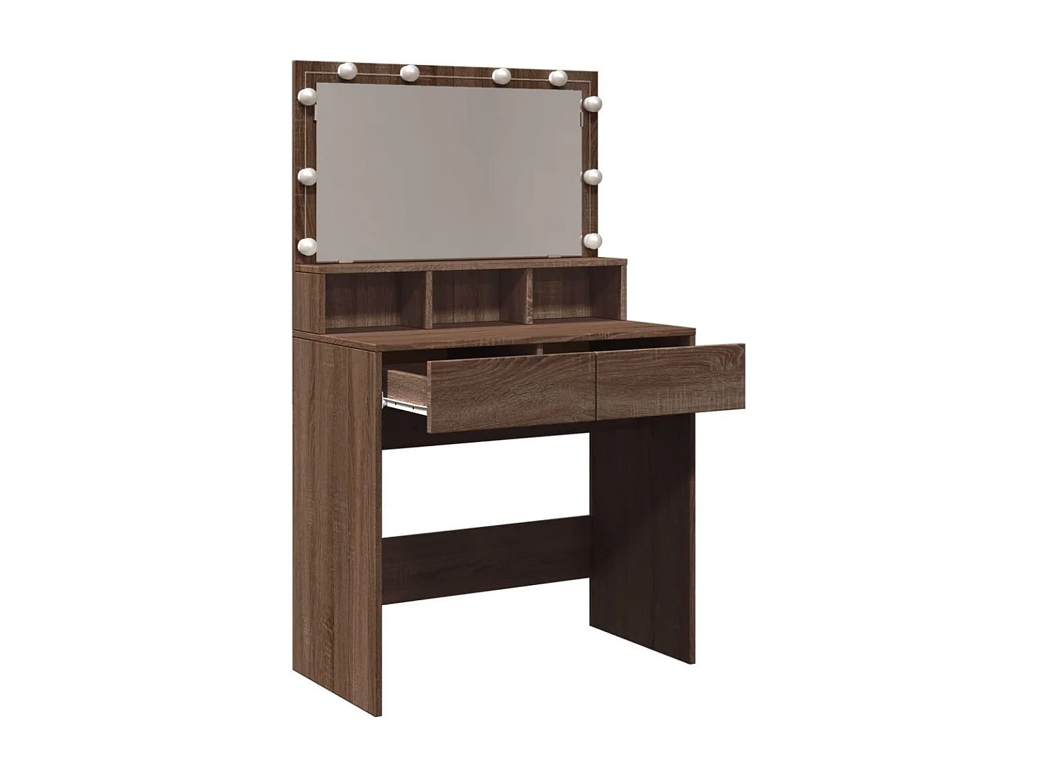 Toletta con LED rovere marrone 80x41x134,5 cm