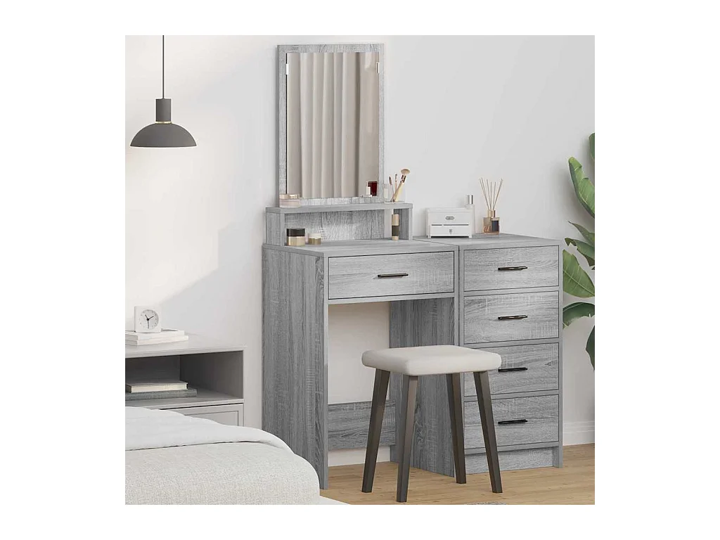 Coiffeuse Sonoma gris 50 x 41 x 140 cm Bois d'ingénierie