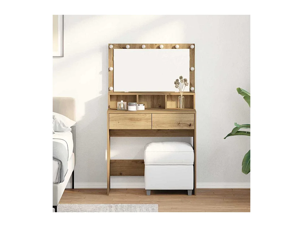 Handgemaakte eikenhouten kaptafel 80 x 41 x 134,5 cm