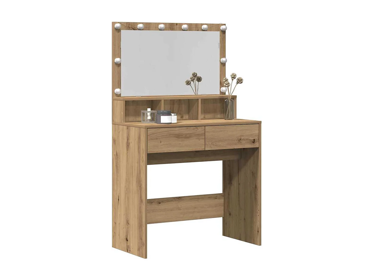 Table de Toilette chêne artisanal 80 x 41 x 134.5 cm