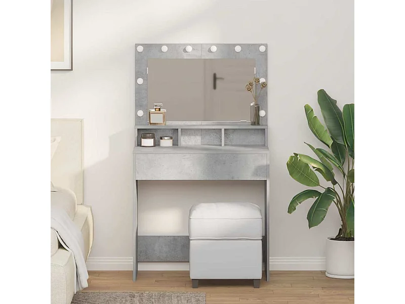 Coiffeuse Gris béton 79 x 41 x 135 cm Bois d'ingénierie