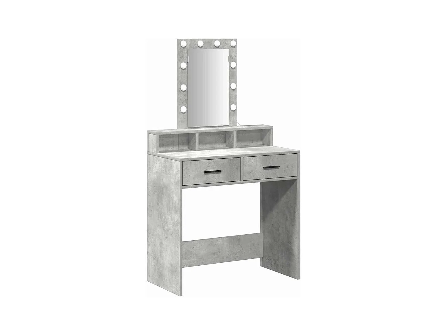 Grijze kaptafel 79 x 41 x 140 cm bewerkt hout