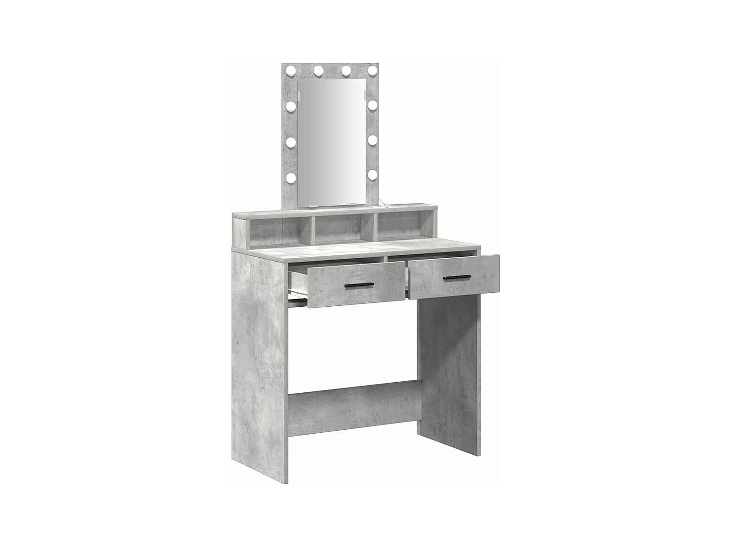 Grijze kaptafel 79 x 41 x 140 cm bewerkt hout