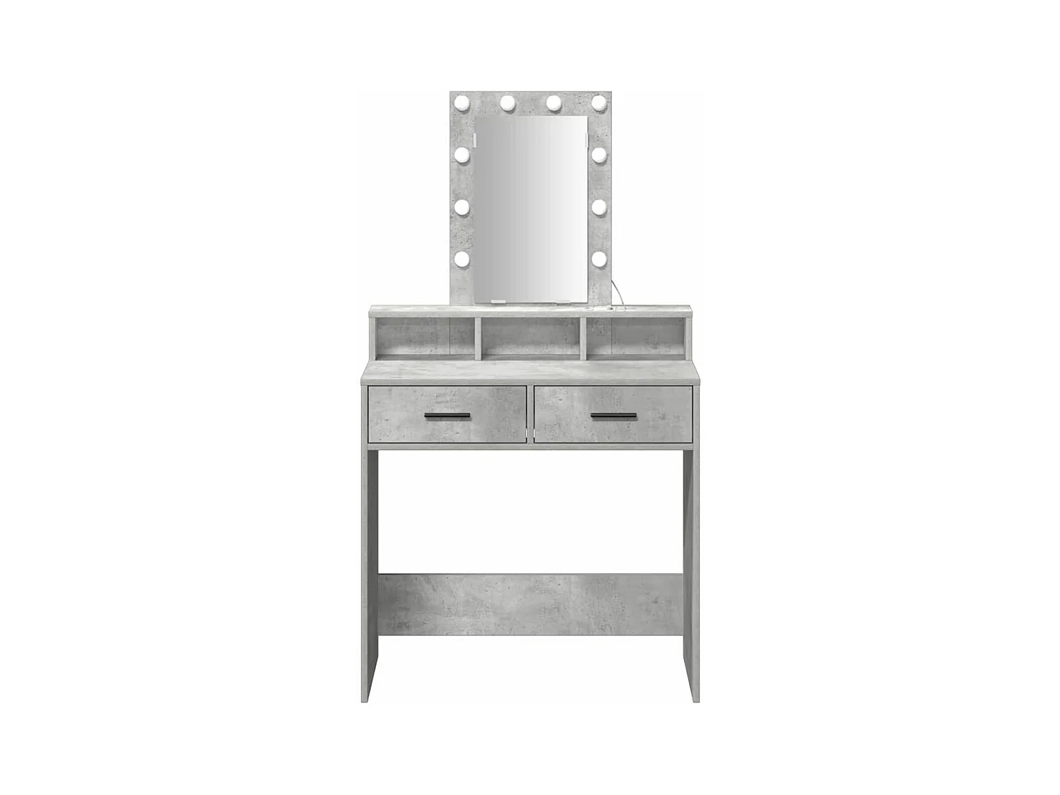 Grijze kaptafel 79 x 41 x 140 cm bewerkt hout