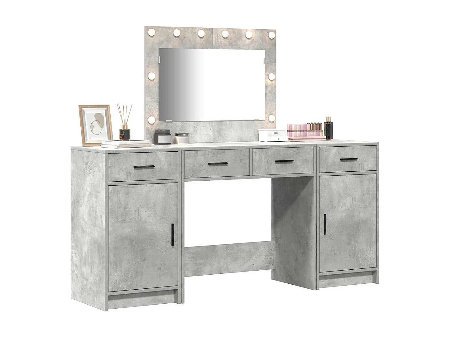 Table de Toilette 3 pcs Gris 40 x 41 x 75 cm Bois d'ingénierie