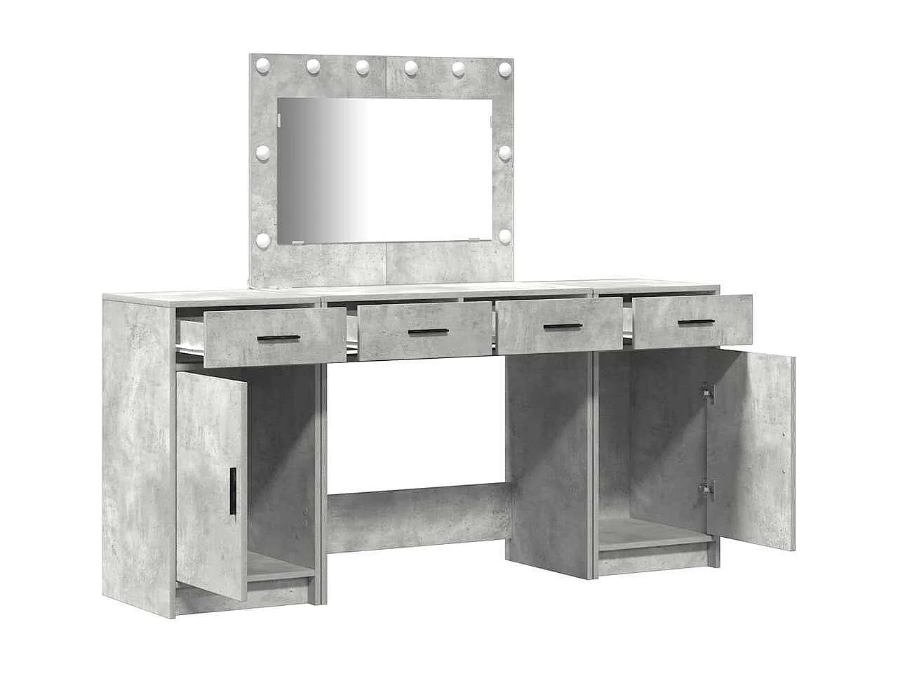 Table de Toilette 3 pcs Gris 40 x 41 x 75 cm Bois d'ingénierie