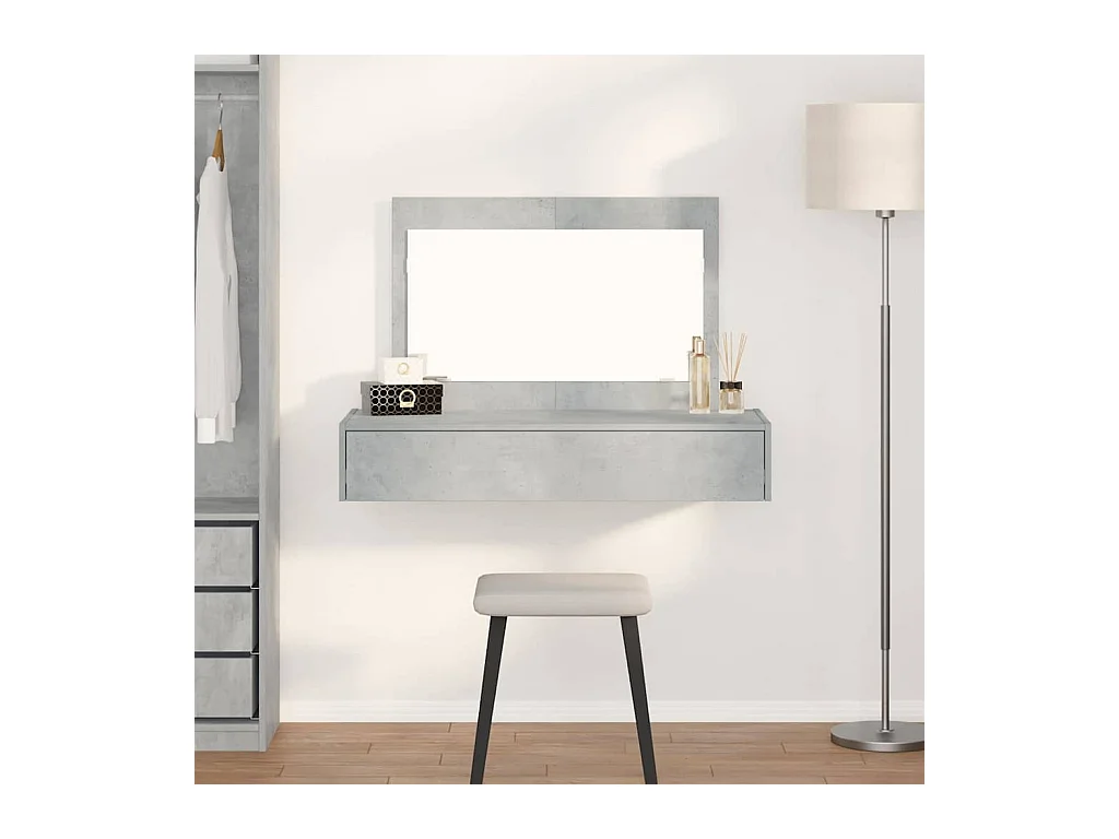 Grijze kaptafel 100 x 40 x 70 cm bewerkt hout