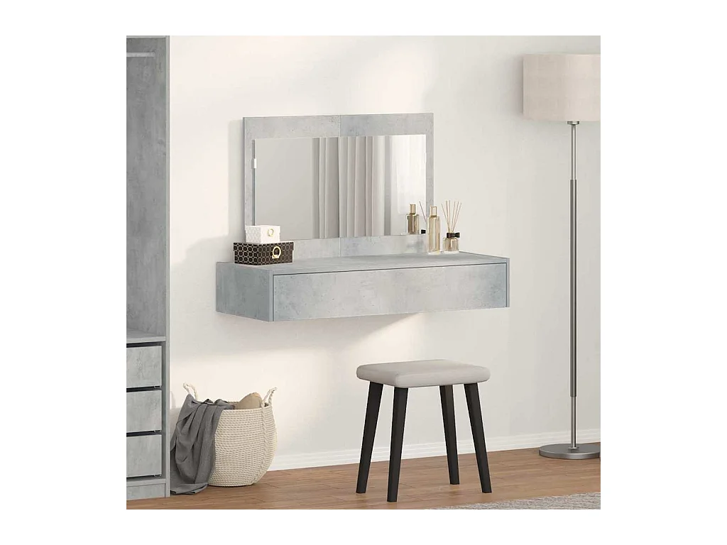 Grijze kaptafel 100 x 40 x 70 cm bewerkt hout