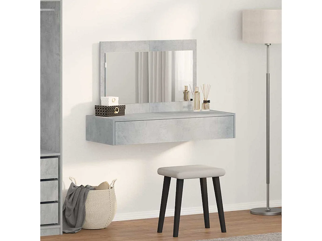 Table de Toilette Gris 100 x 40 x 70 cm Bois d'ingénierie