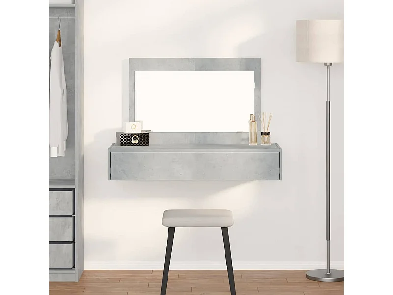 Table de Toilette Gris 100 x 40 x 70 cm Bois d'ingénierie